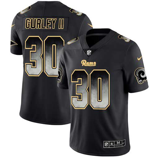 Men Los Angeles Rams #30 Gurley ii Nike Teams Black Smoke Fashion Limited NFL Jerseys